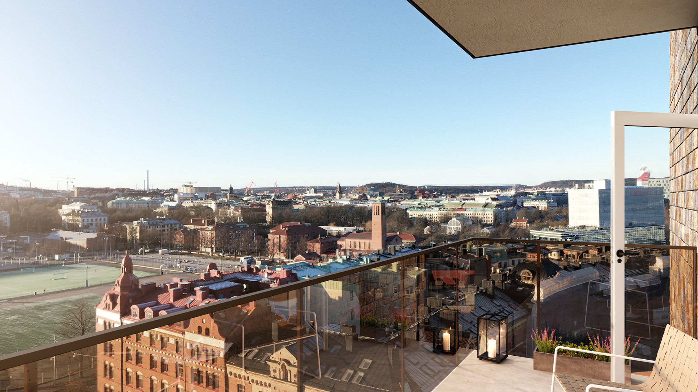 Utsikten från det nya projektet Bohusgatan i Göteborg där man bland annat ser ut över Heden.